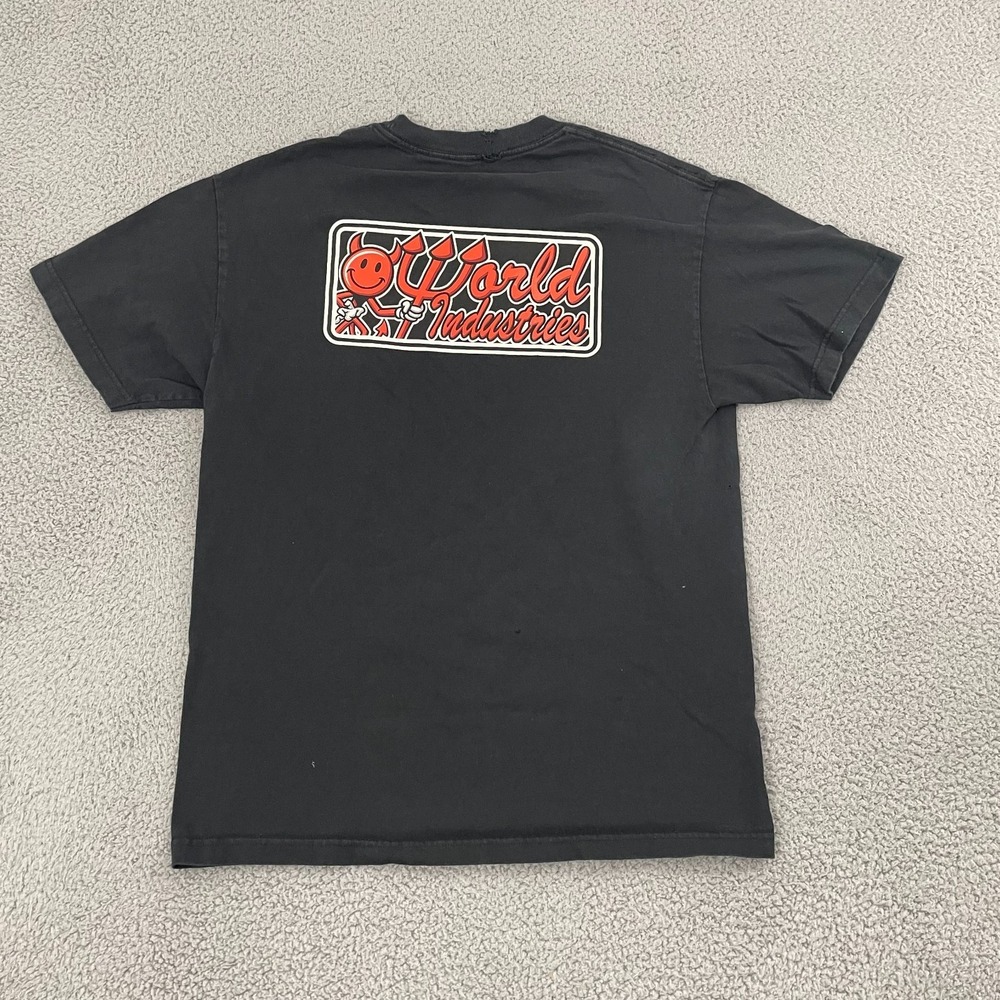 World Industries T-Shirt Men L Black Skateboard Short Sleeve Tee